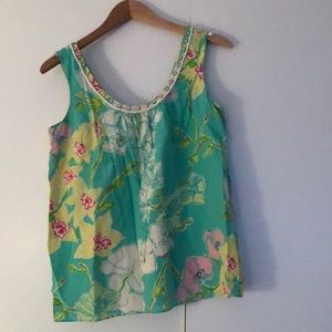 Lilly Pulitzer Silk Beaded Top